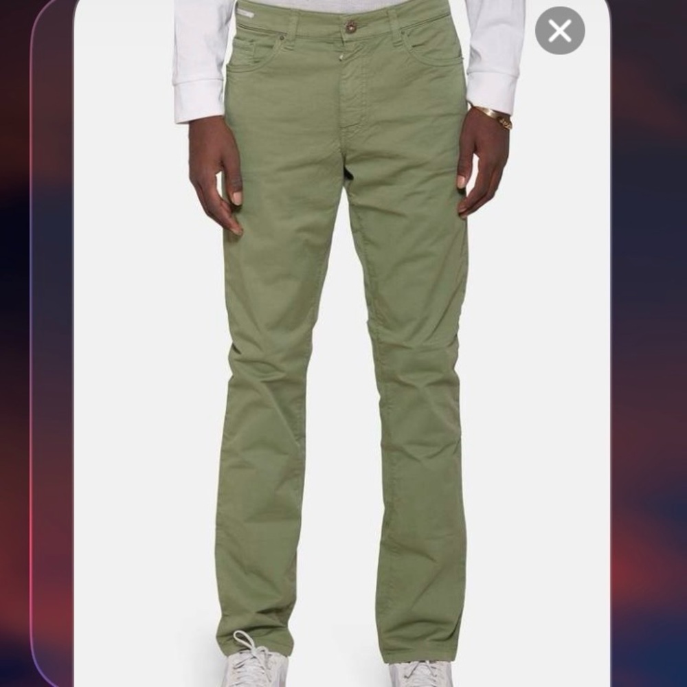 Teleria Zed NWT 5 Pocket Jean Cut Pants Size 32 US In Green Cotton Blend😍